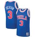 Johmsee P.76ers #3 Allen Iverson Mitchell & Ness Royal 199697 Hardwood Classics Swingman Jerseys
