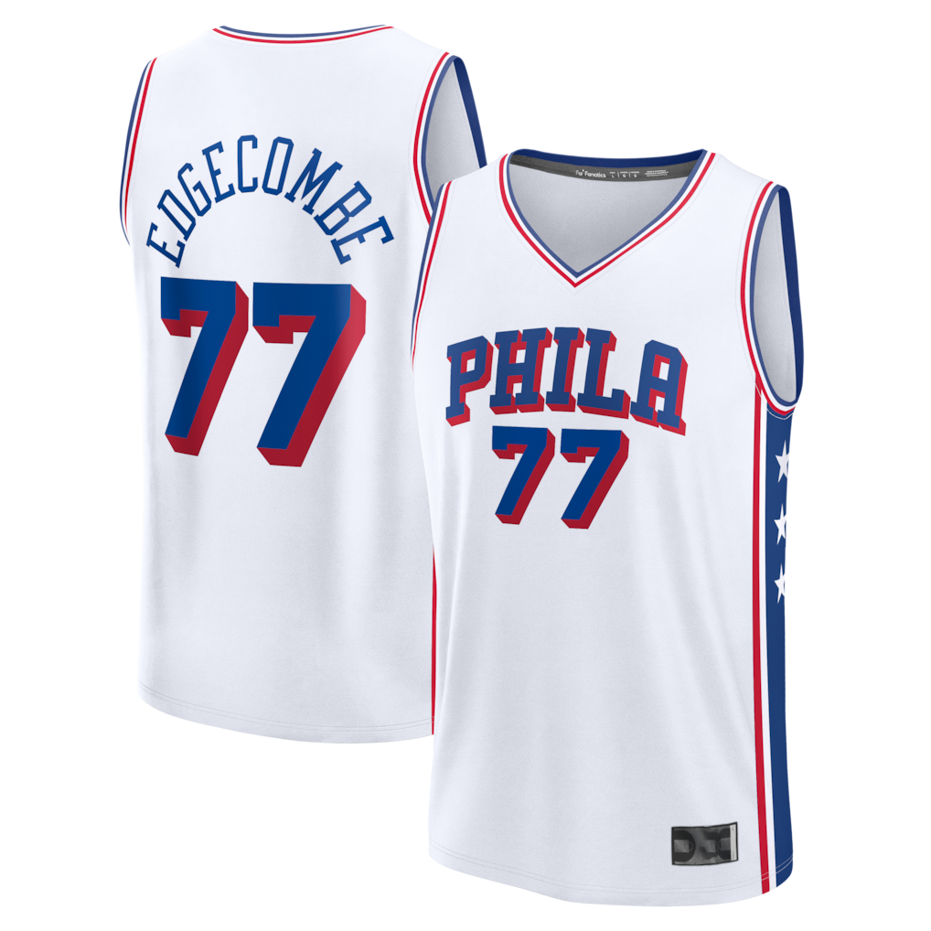 Johmsee P.76ers #77 VJ Edgecombe  White Fast Break Replica Player Jerseys - Association Edition