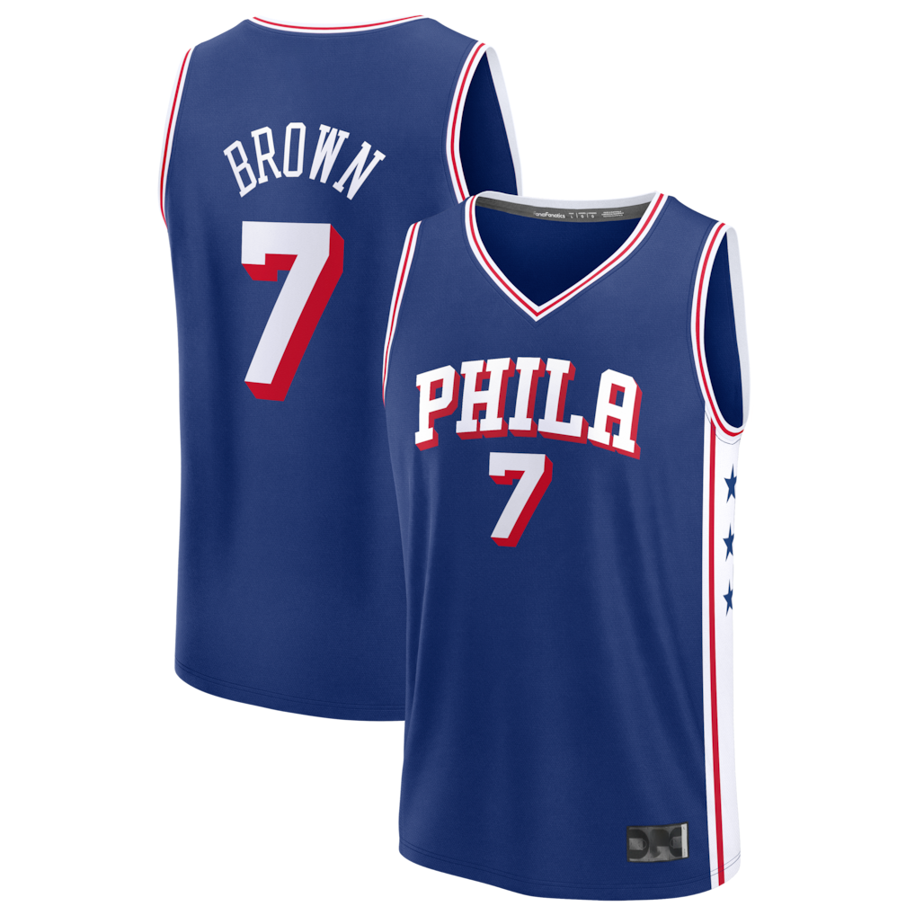 Johmsee P.76ers #7 Jaylen Brown Fanatics Royal Fast Break JerseyS - Icon Edition