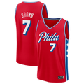 Johmsee P.76ers #7 Jaylen Brown Red Fast Break Jerseys - Statement Edition