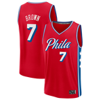 Johmsee P.76ers #7 Jaylen Brown Red Fast Break Jerseys - Statement Edition