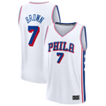 Johmsee P.76ers #7 Jaylen Brown White Fast Break Jerseys - Association Edition