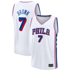 Johmsee P.76ers #7 Jaylen Brown White Fast Break Jerseys - Association Edition