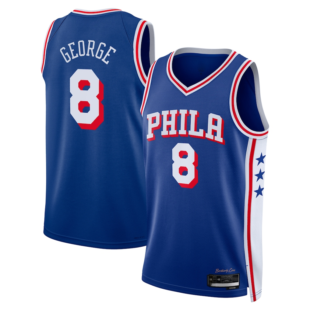 Johmsee P.76ers #8 Paul George Royal 2024 Offseason Addition Swingman Jerseys