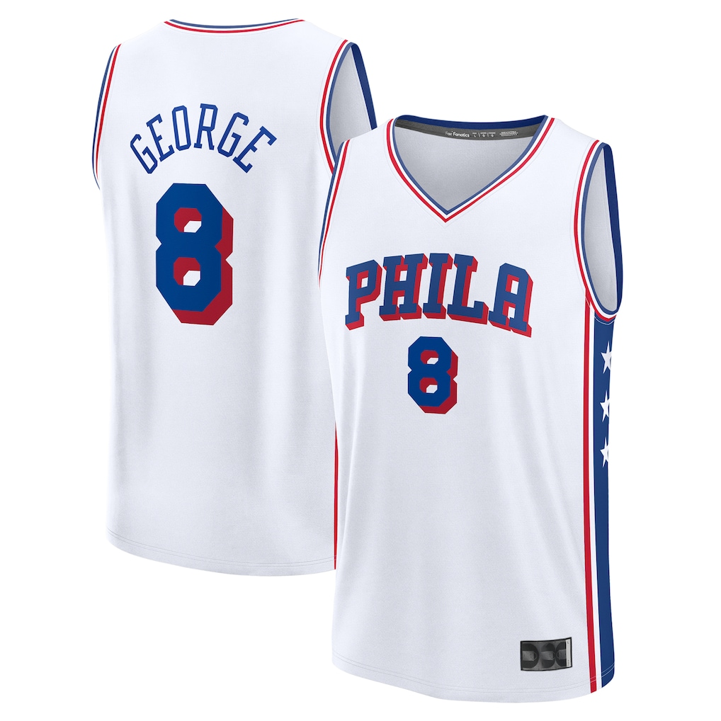 Johmsee P.76ers #8 Paul George White Fast Break Replica Player Jerseys