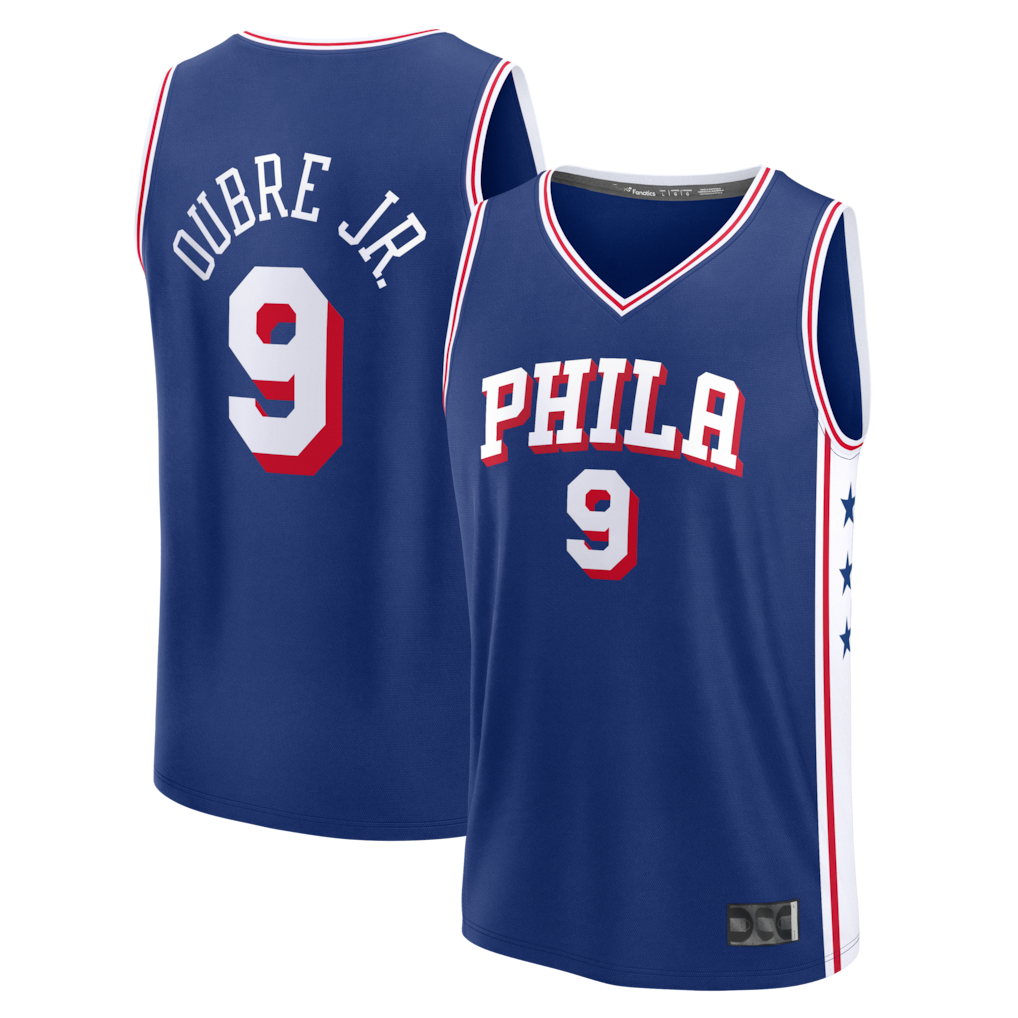 Johmsee P.76ers #9 Kelly Oubre Jr.  Blue Fast Break Jerseys - Icon Edition
