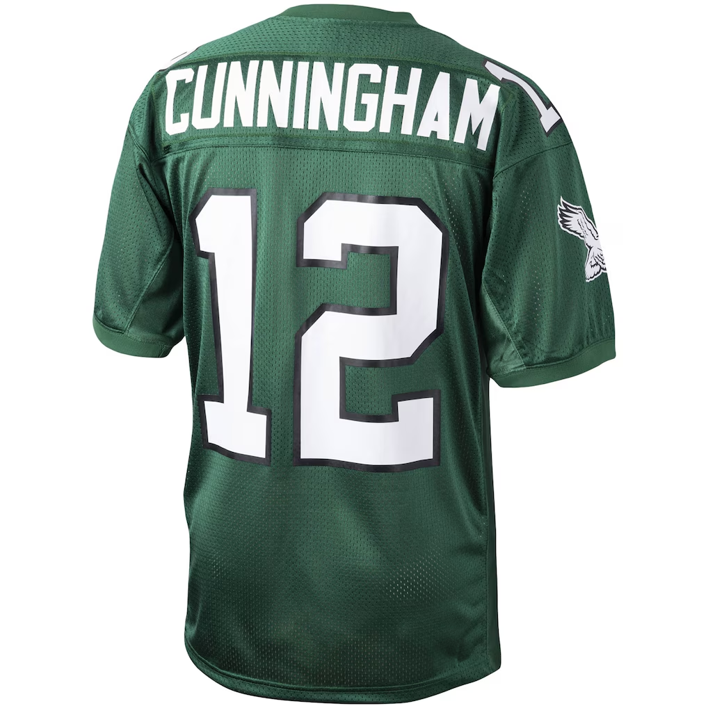 Johmsee P.Eagles 1992 #12 Randall Cunningham Mitchell & Ness Green Authentic Throwback Retired Player Stitched Puhic Jersey