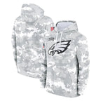 Johmsee P.Eagles Arctic Camo Salute to Service Pullover Hoodies Limited Game Blank Player Stitched Jerseys
