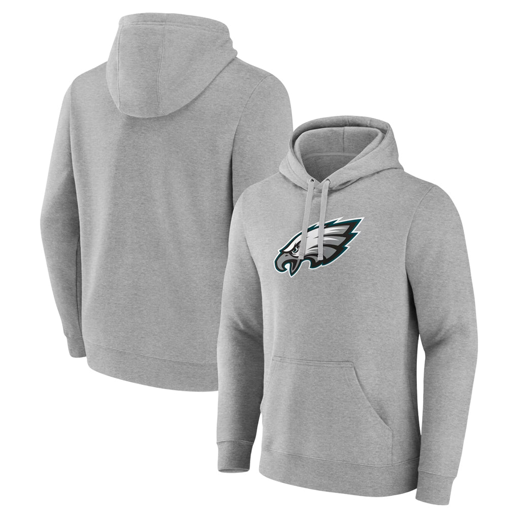 Johmsee P.Eagles Gray LOGO Pullover Hoodies Home Game Blank Player Stitched Jerseys