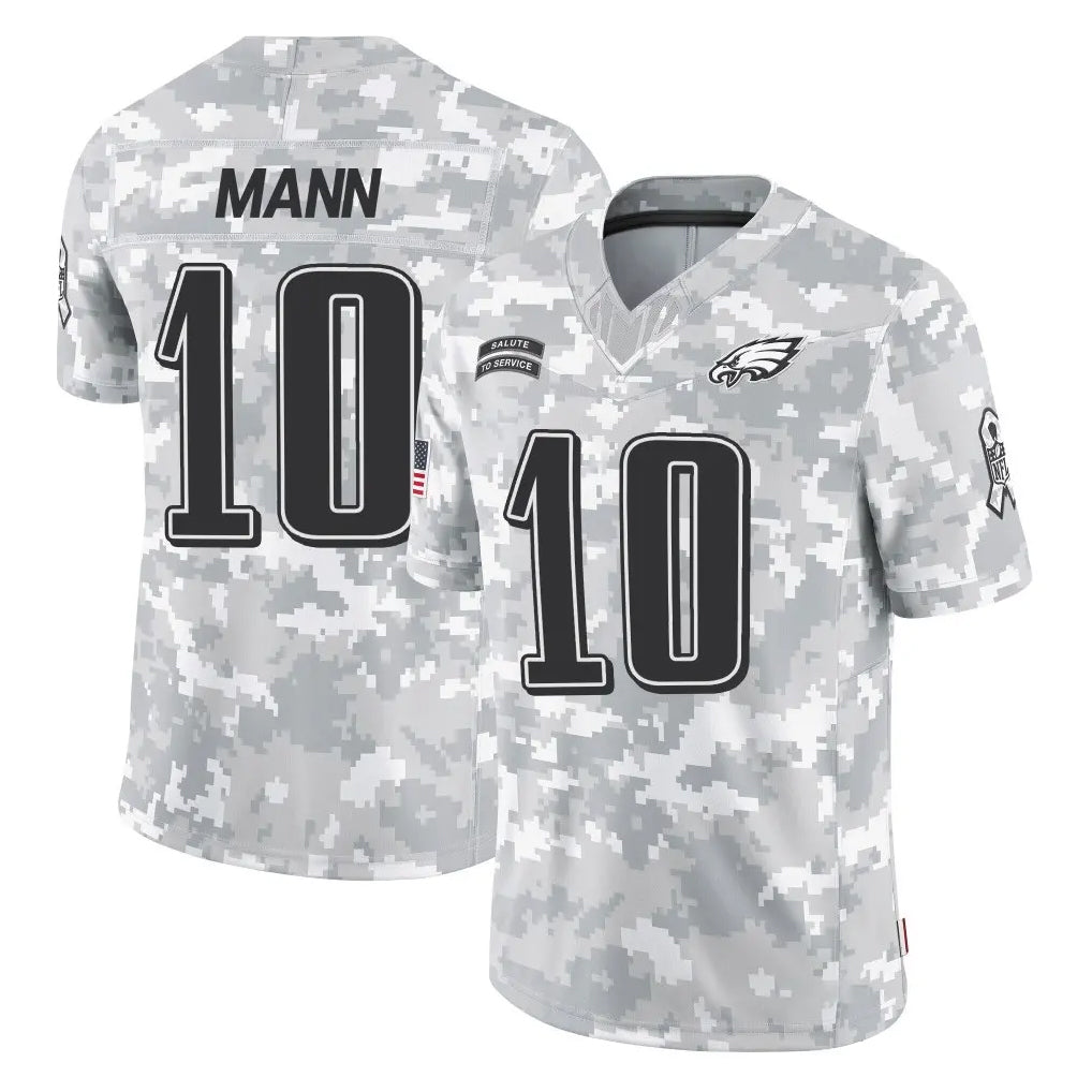 Johmsee P.Eagles #10 Braden Mann Player Arctic Camo Salute to Service Limited Game Stitched Jerseys