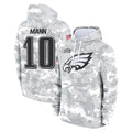 Johmsee P.Eagles #10 Braden Mann Player Arctic Camo Salute to Service Pullover Hoodies Limited Game Stitched Jerseys