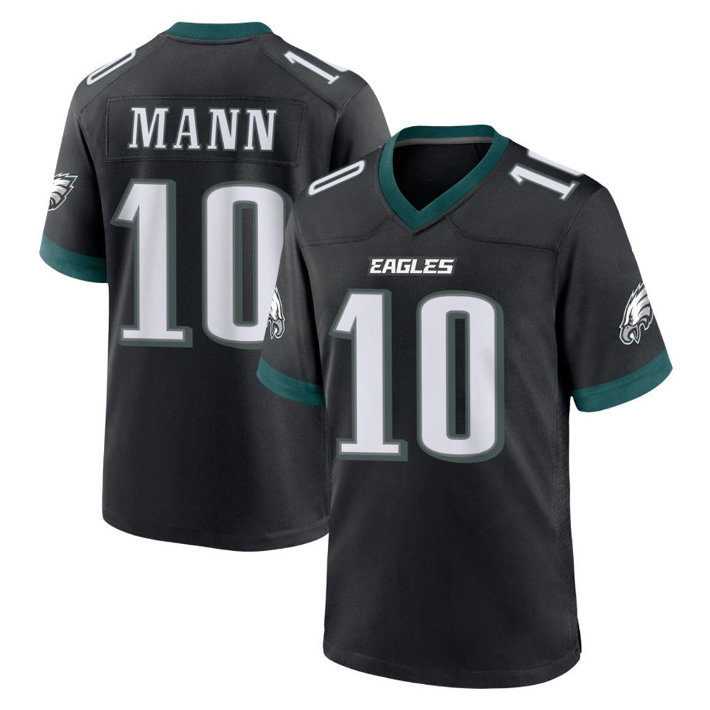 Johmsee P.Eagles #10 Braden Mann Player Black Game Home Stitched Jerseys