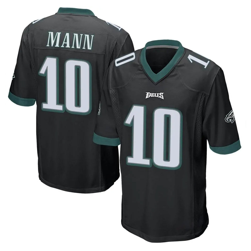 Johmsee P.Eagles #10 Braden Mann Player Black Home Game Stitched Jerseys