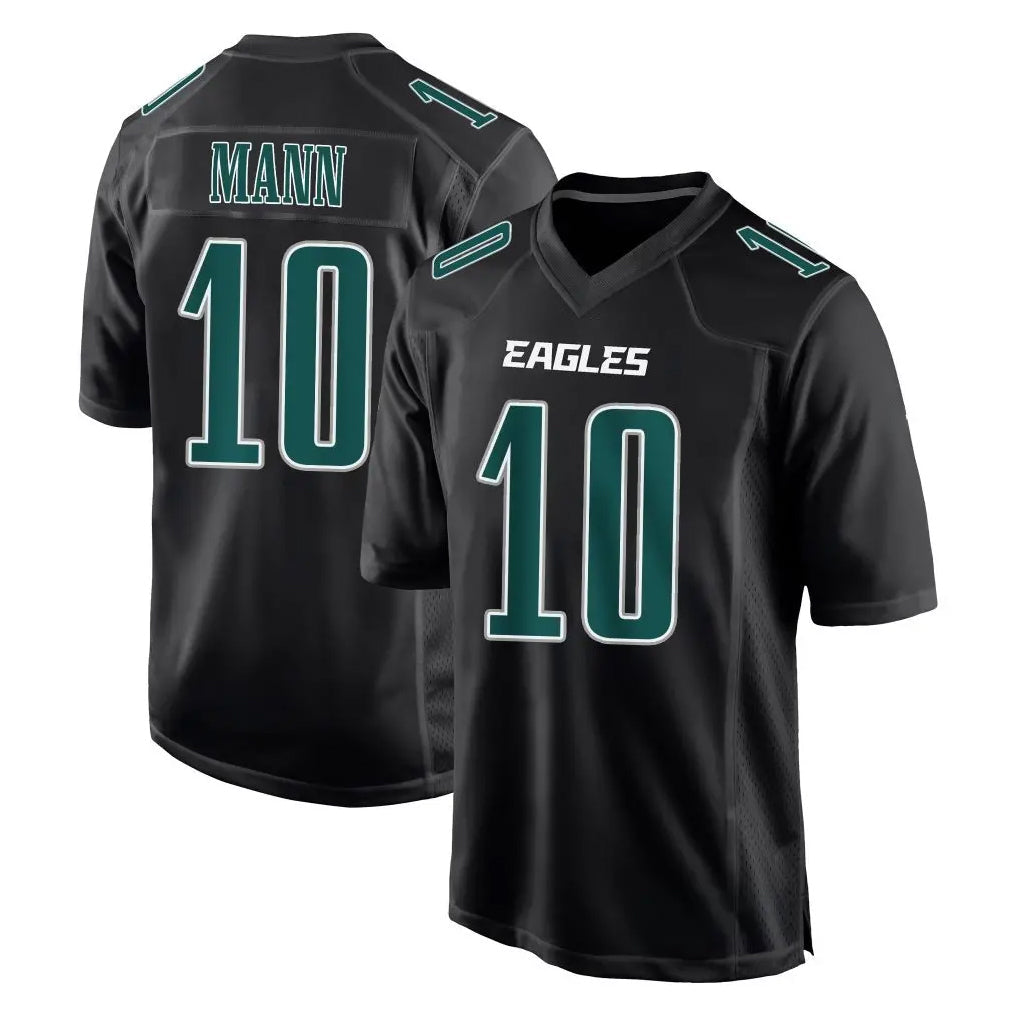 Johmsee P.Eagles #10 Braden Mann Player Carbon Black Fashion Home Game Stitched Jerseys