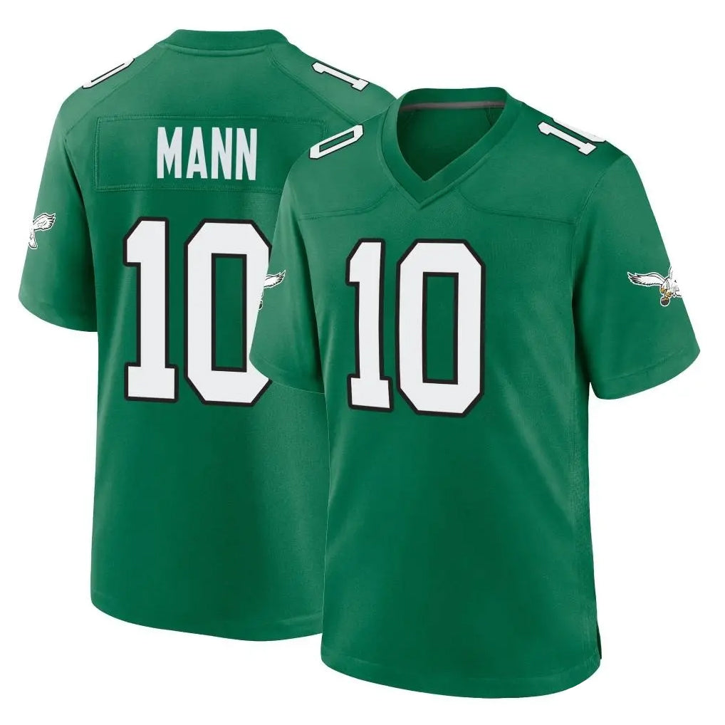 Johmsee P.Eagles #10 Braden Mann Player Green Kelly Alternate Home Game Stitched Jerseys