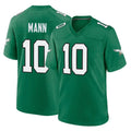 Johmsee P.Eagles #10 Braden Mann Player Green Kelly Alternate Home Game Stitched Jerseys