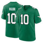 Johmsee P.Eagles #10 Braden Mann Player Green Kelly Alternate Home Game Stitched Jerseys