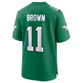Johmsee P.Eagles #11 A.J. Brown Green Alternate Game Player Jersey Stitched American Stitched Jersey