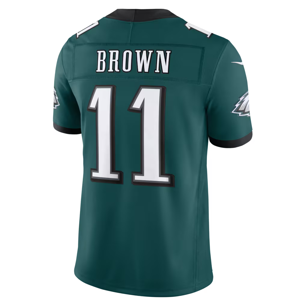 Johmsee P.Eagles #11 A.J. Brown Midnight Green Team Vapor F.U.S.E. Stitched Limited Jerseys