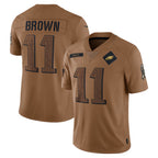 Johmsee P.Eagles #11 A.J. Brown Player Brown Salute To Service Limited Stitched Jerseys