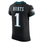 JohmseeP.Eagles #1 Jalen Hurts Black Alternate Vapor F.U.S.E. Elite Stitched Jerseys