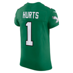 Johmsee P.Eagles #1 Jalen Hurts Kelly Green Alternate Vapor F.U.S.E. Elite Stitched Jerseys