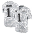 Johmsee P.Eagles #1 Jalen Hurts Player Arctic Camo Salute to Service Limited Game Stitched Jerseys