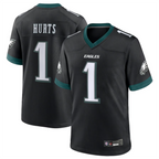 Johmsee P.Eagles #1 Jalen Hurts Player Black Game Stitched Jerseys