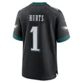 Johmsee P.Eagles #1 Jalen Hurts Player Black Home Game Stitched Jerseys