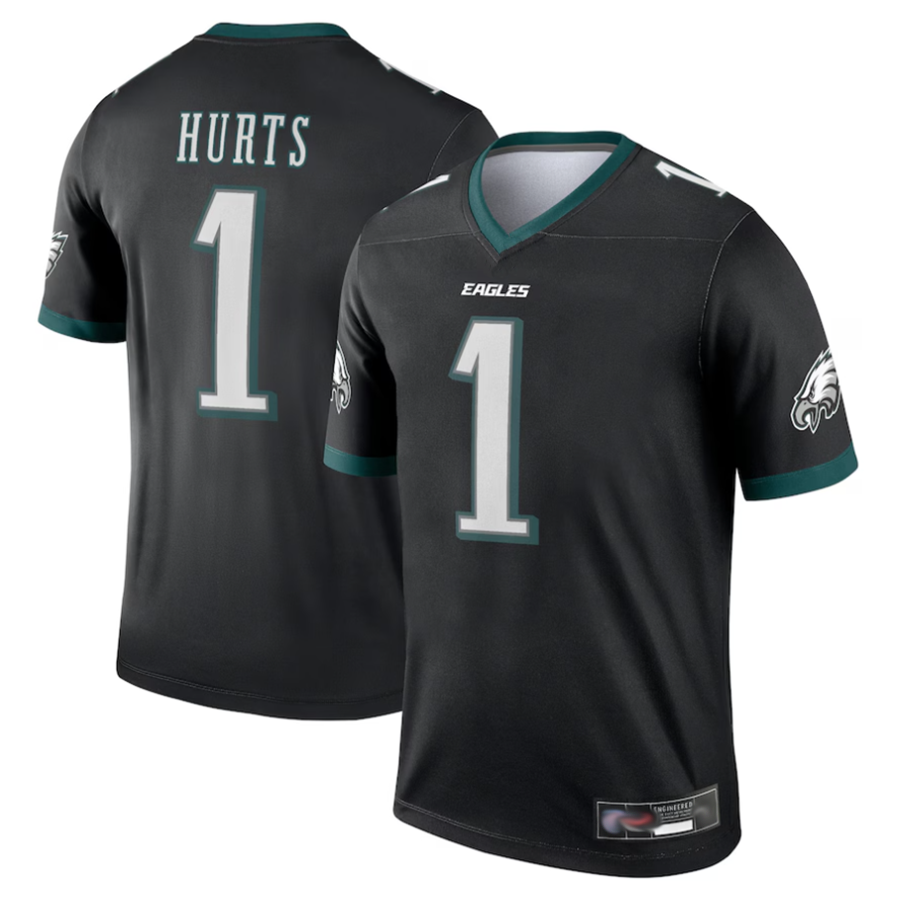 Johmsee P.Eagles #1 Jalen Hurts Player Black Legend Stitched Jerseys