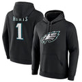 Johmsee P.Eagles #1 Jalen Hurts Player Black Military Hoodie Game Stitched Jerseys
