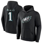Johmsee P.Eagles #1 Jalen Hurts Player Black Military Hoodie Game Stitched Jerseys