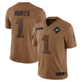 Johmsee P.Eagles #1 Jalen Hurts Player Brown Salute To Service Limited Stitched Jerseys