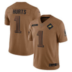 Johmsee P.Eagles #1 Jalen Hurts Player Brown Salute To Service Limited Stitched Jerseys