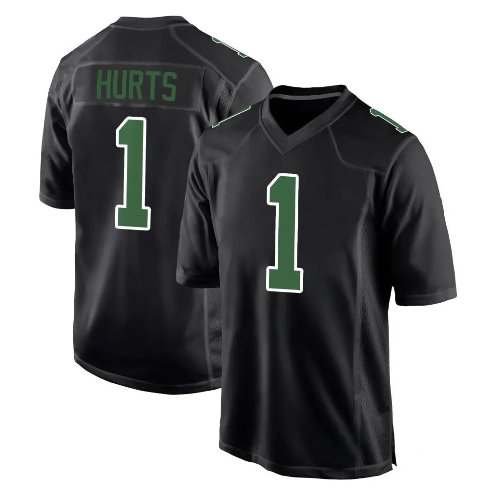 Johmsee P.Eagles #1 Jalen Hurts Player Carbon Green Fashion Home Game Stitched Jerseys