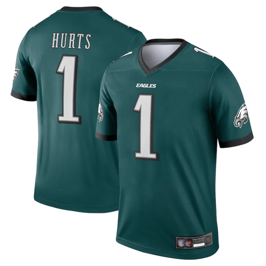 Johmsee P.Eagles #1 Jalen Hurts Player Green Team Legend Stitched Jerseys