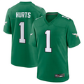 Johmsee P.Eagles #1 Jalen Hurts Player Kelly Green Game Stitched Jerseys
