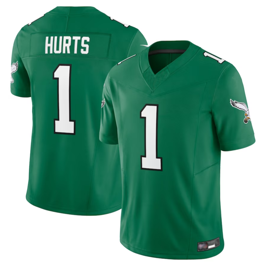 Johmsee P.Eagles #1 Jalen Hurts Player Kelly Green Vapor F.U.S.E. Limited Stitched Jerseys