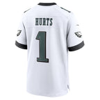 Johmsee P.Eagles #1 Jalen Hurts Player White Home Game Stitched Jerseys