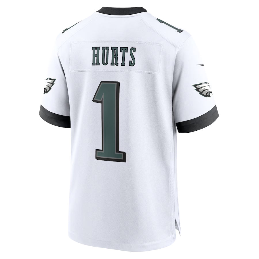 Johmsee P.Eagles #1 Jalen Hurts Player White Home Game Stitched Jerseys