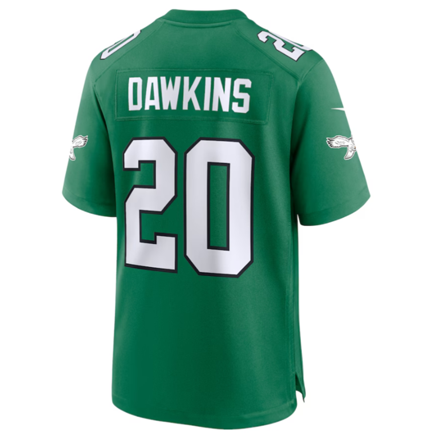 Johmsee P.Eagles #20 Brian Dawkins Green Alternate Retired Player Game Jersey Stitched American Stitched Jersey