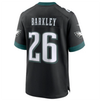 Johmsee P.Eagles #26 Saquon Barkley Black Alternate Game Jersey Stitched American Stitched Jersey
