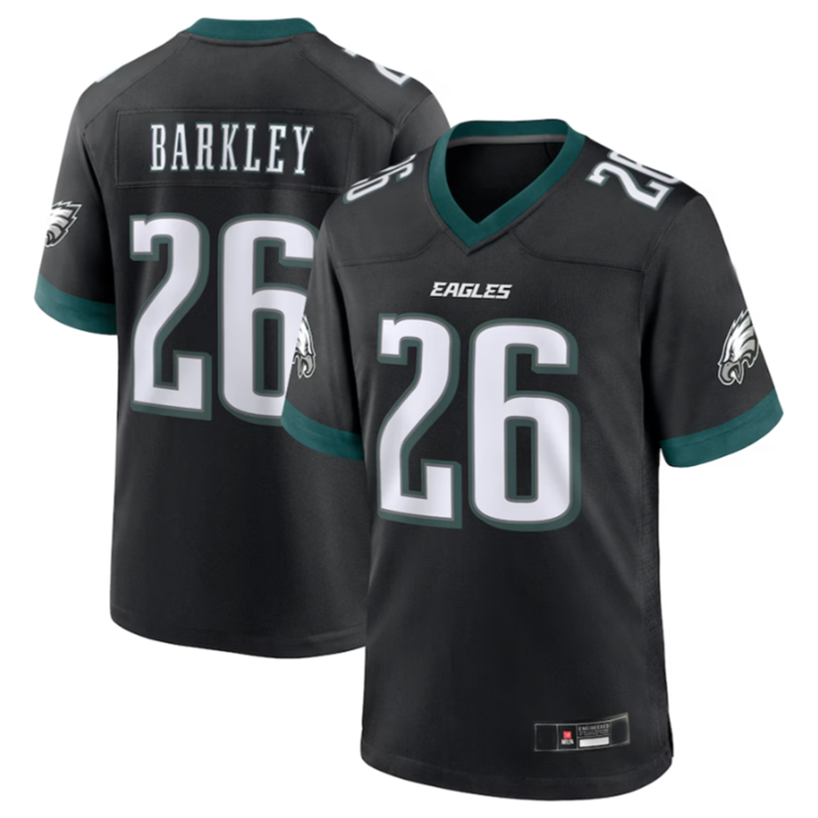 Johmsee P.Eagles #26 Saquon Barkley Black Alternate Game Stitched American Stitched Jerseys