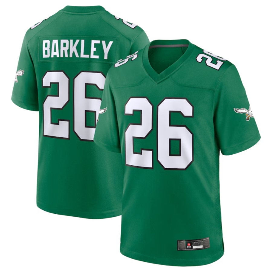 Johmsee P.Eagles #26 Saquon Barkley Green Alternate Game Stitched American Stitched Jerseys