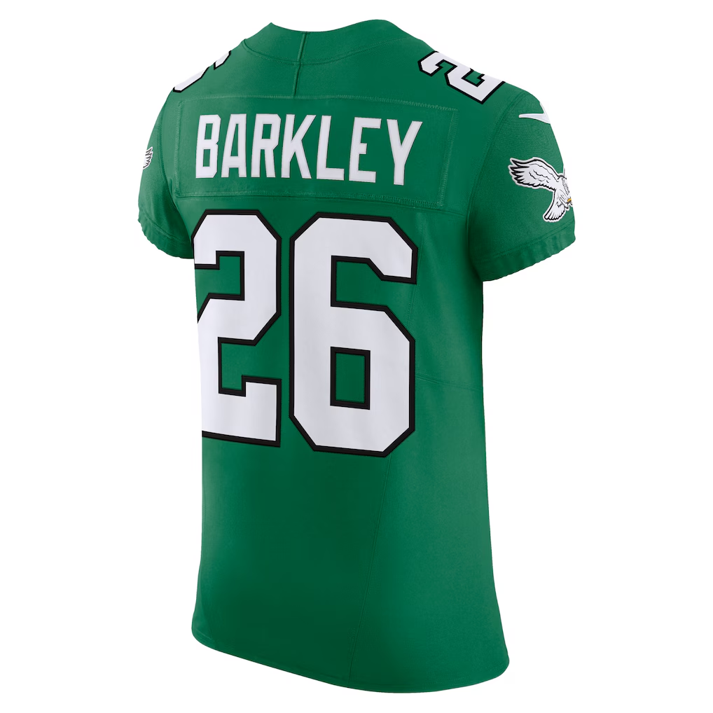 Johmsee P.Eagles #26 Saquon Barkley Kelly Green Alternate Vapor F.U.S.E. Elite Stitched Jerseys