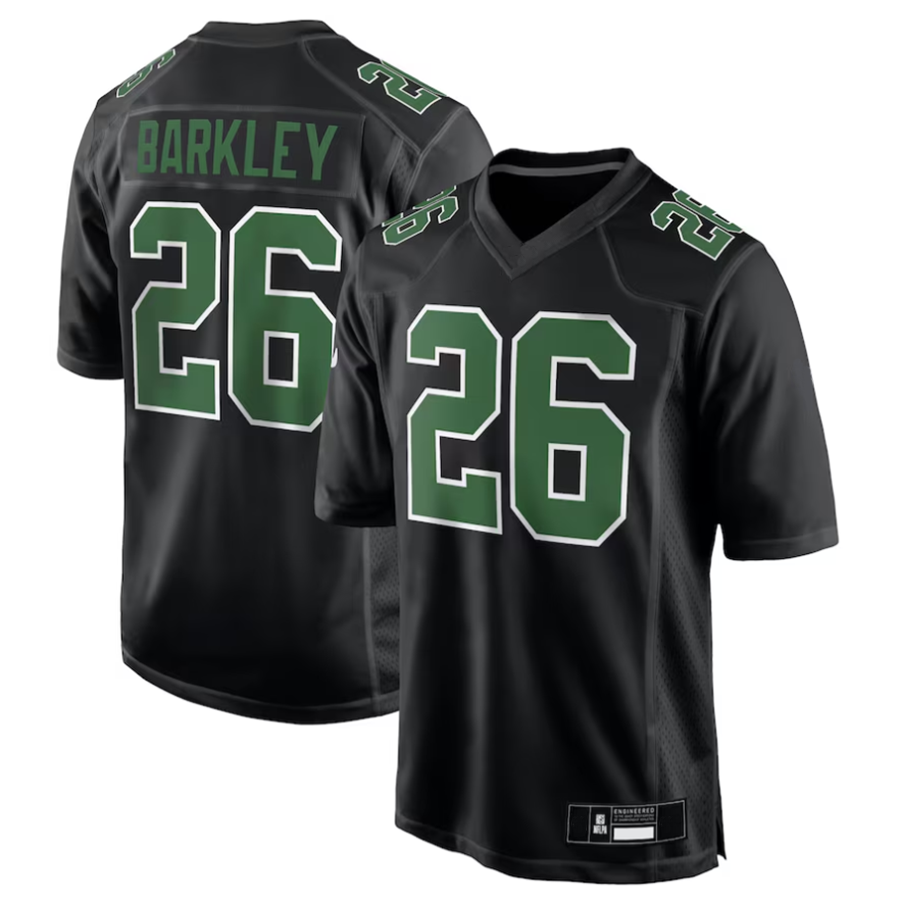 Johmsee P.Eagles #26 Saquon Barkley Player Black Green Fashion Game Stitched Jerseys