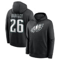 Johmsee P.Eagles #26 Saquon Barkley Player Black Pullover Hoodies Home Game Stitched Jerseys