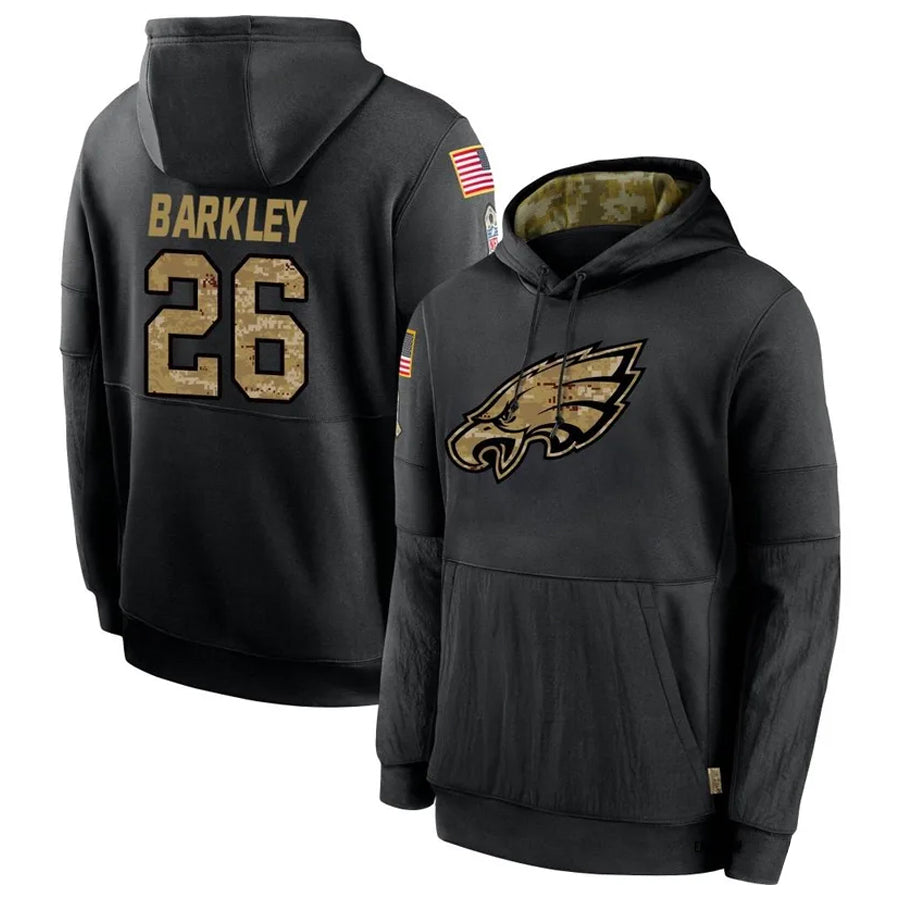 Johmsee P.Eagles #26 Saquon Barkley Player Black Salute To Service Stitched Jerseys