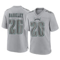 Johmsee P.Eagles #26 Saquon Barkley Player Gray Atmosphere Fashion Home Game Stitched Jerseys