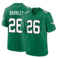 Johmsee P.Eagles #26 Saquon Barkley Player Green Kelly Alternate Home Game Stitched Jerseys